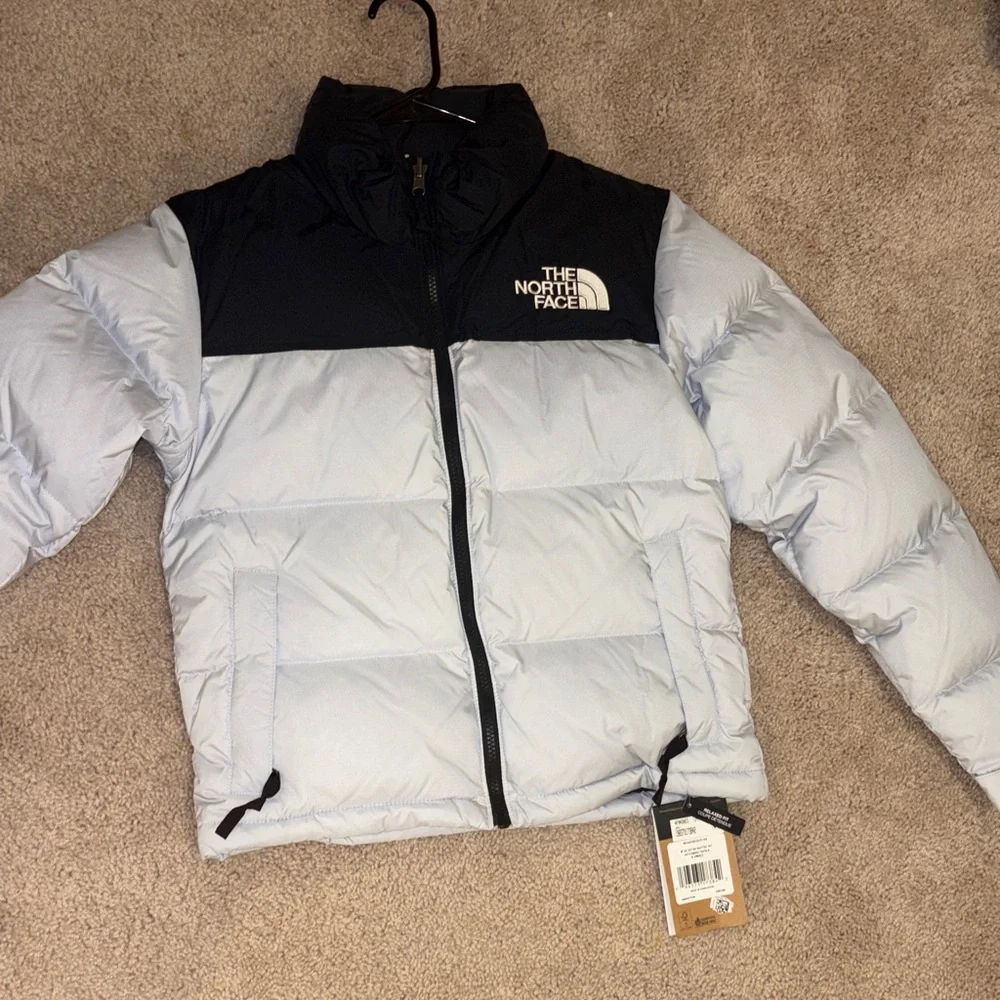 The North Face Lilac and Black Puffy Down Jacket - Picture 1 of 4